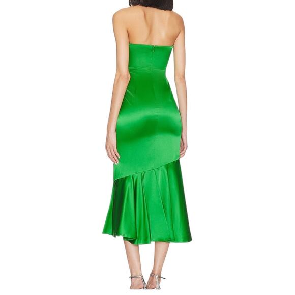 Cinq A Sept dress Valore strapless silk green size 8 - Picture 8 of 8